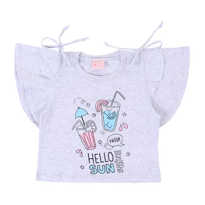 Blusa Infantil Color Mini Estampa Hello Sun